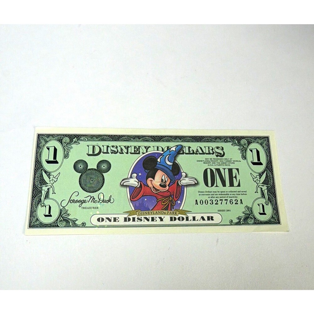 Disney $1 Mickey Mouse Sorcerer Series 2001 Disneyland Park A00327762A